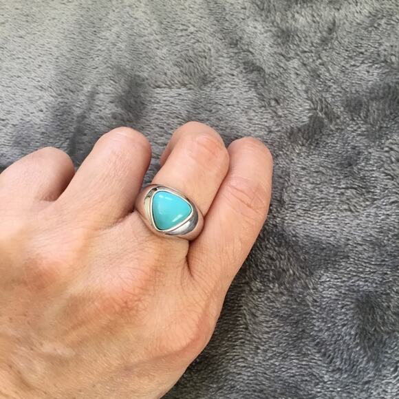 Sterling Silver Blue Stone Ring - Picture 8 of 9